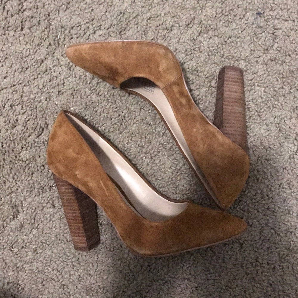 Tan suede heels
